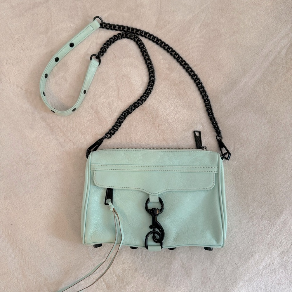 Rebecca Minkoff Mini Mac Leather Crossbody
Bag Mint Green